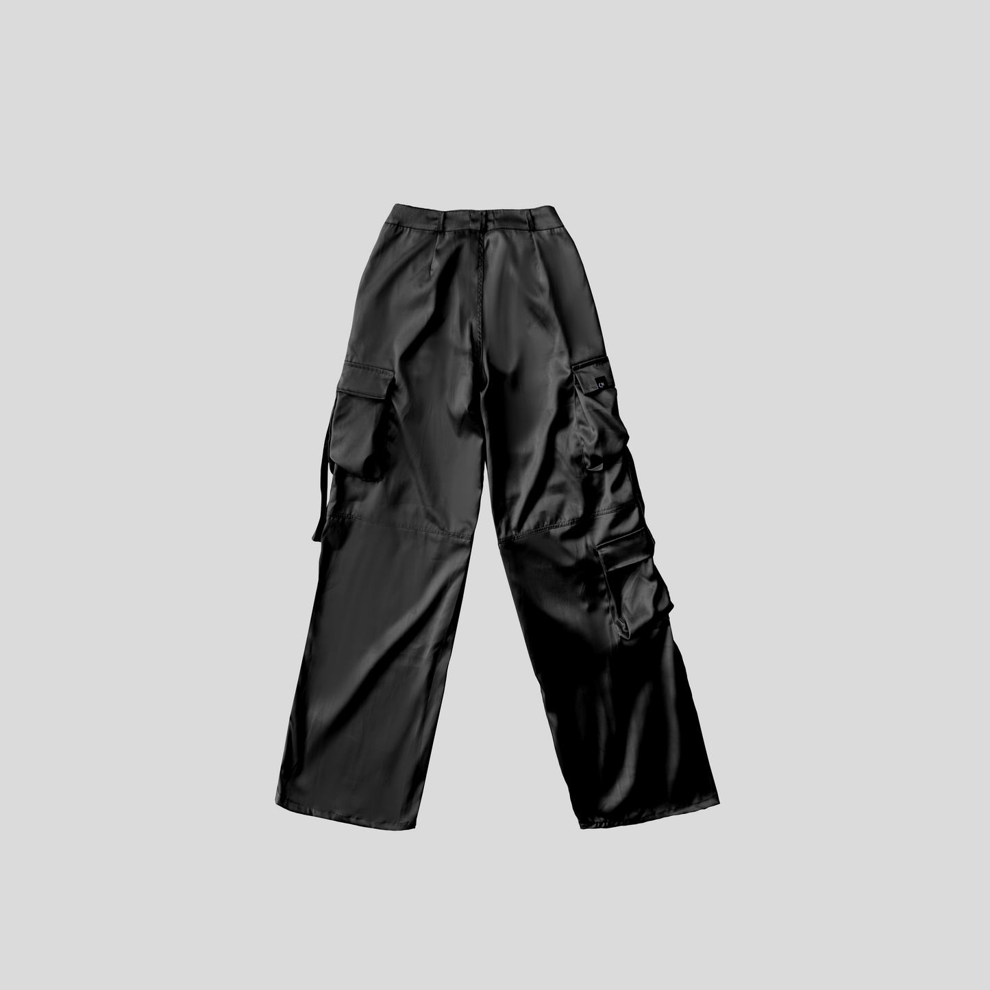 Pantalón Cargo Satinado - Negro