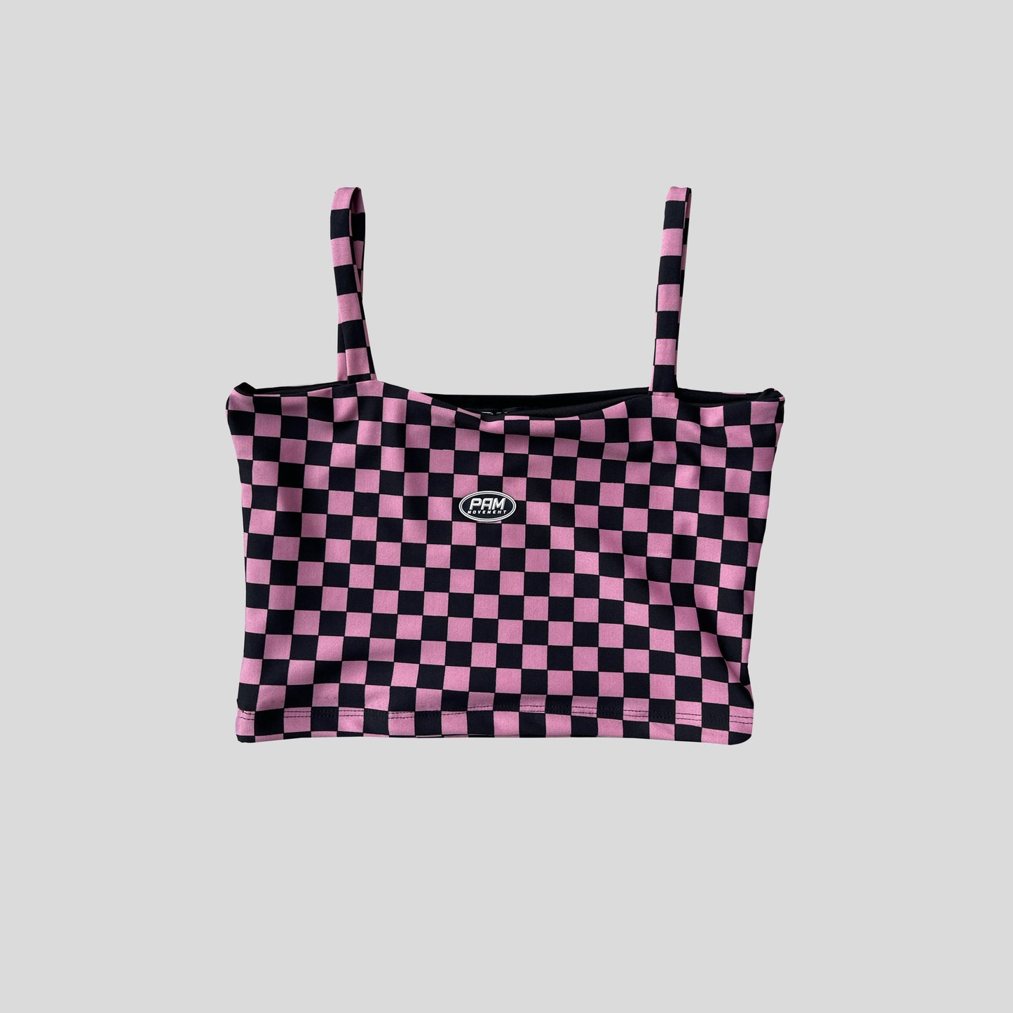 Top Ajedréz - Fucsia y negro