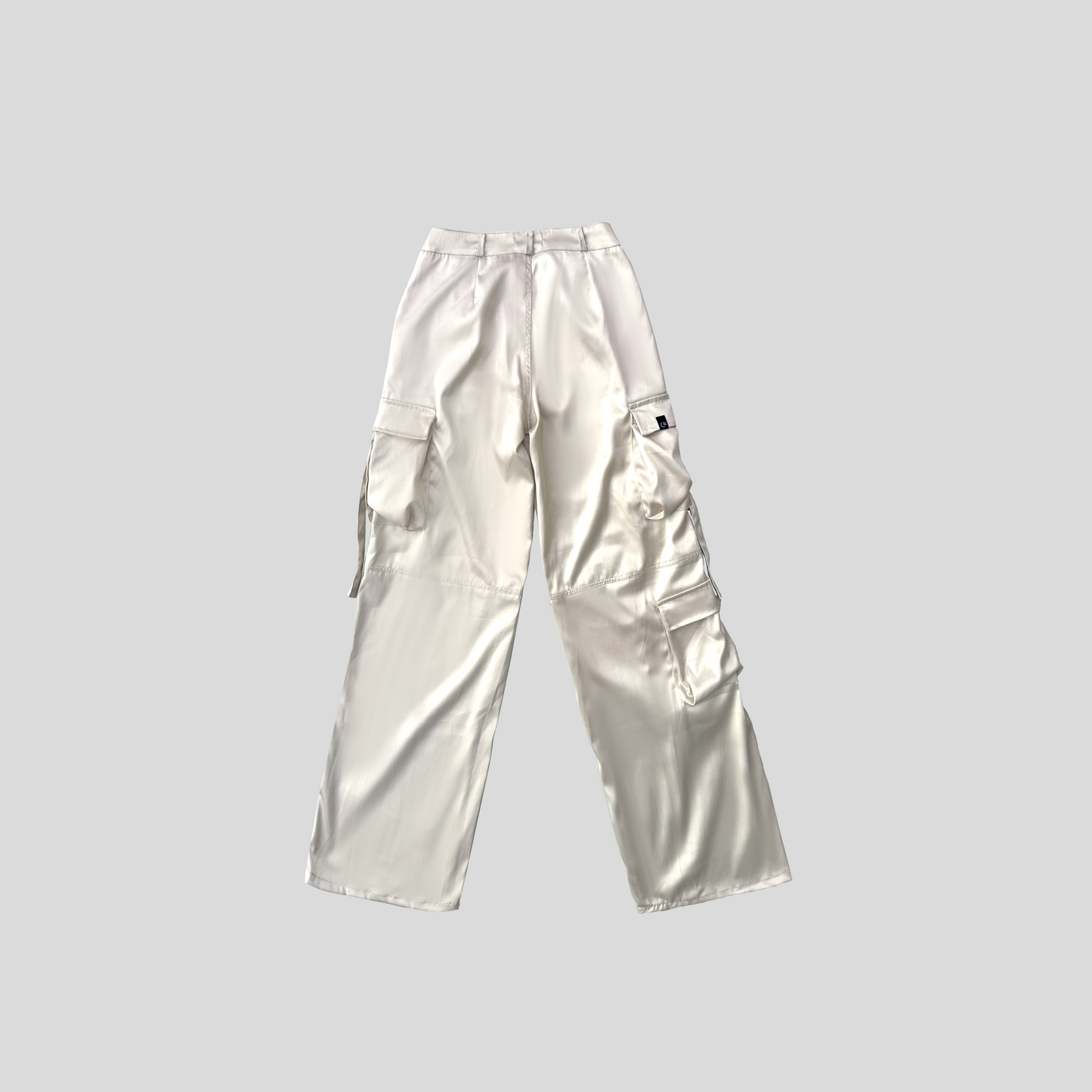 Pantalón Cargo Satinado - Blanco Hueso