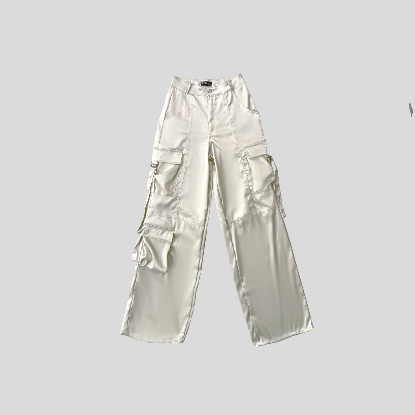 Pantalón Cargo Satinado - Blanco Hueso