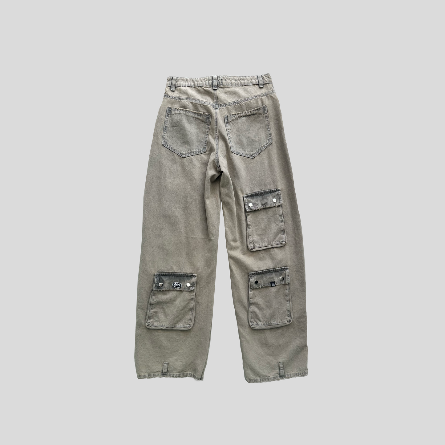 Pantalón Cargo Acid Wash - Beige