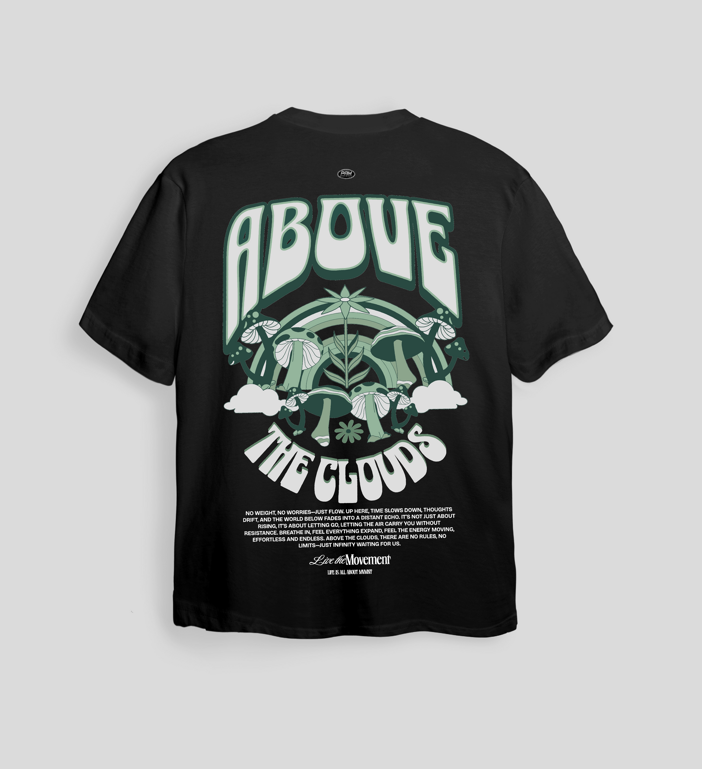 Camiseta Above the clouds – Psychotrip Edition - Negro