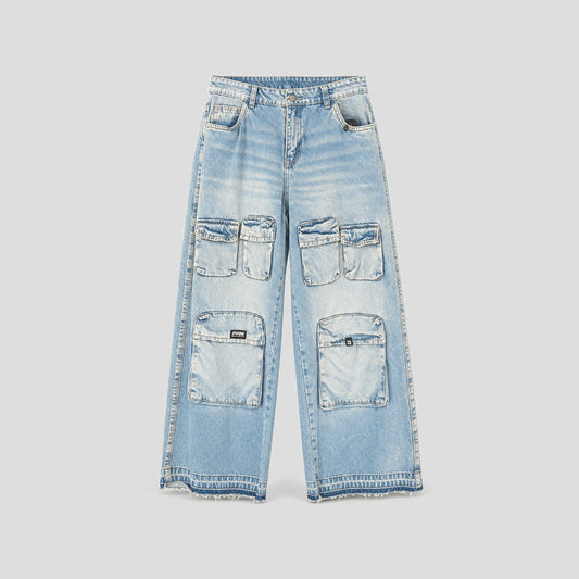 Jean Cargo Pocket Rush - Azul Claro - frente