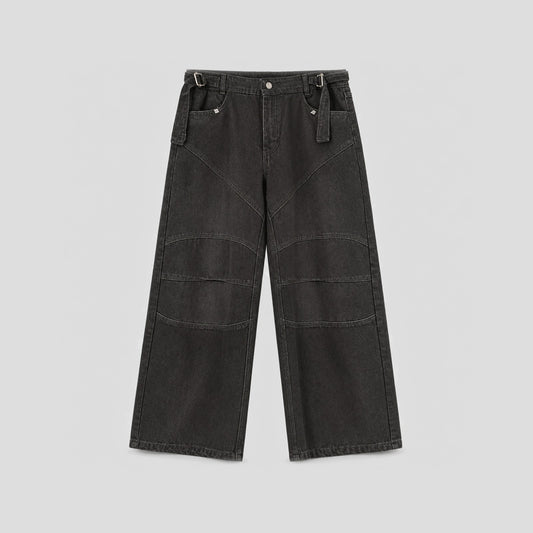 Jean Moto Panel - Negro - frente
