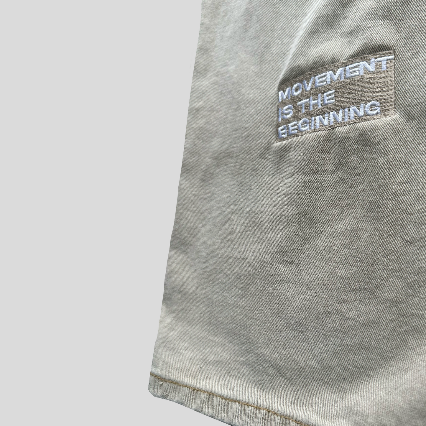 Jean Acid Wash Oversized - Beige