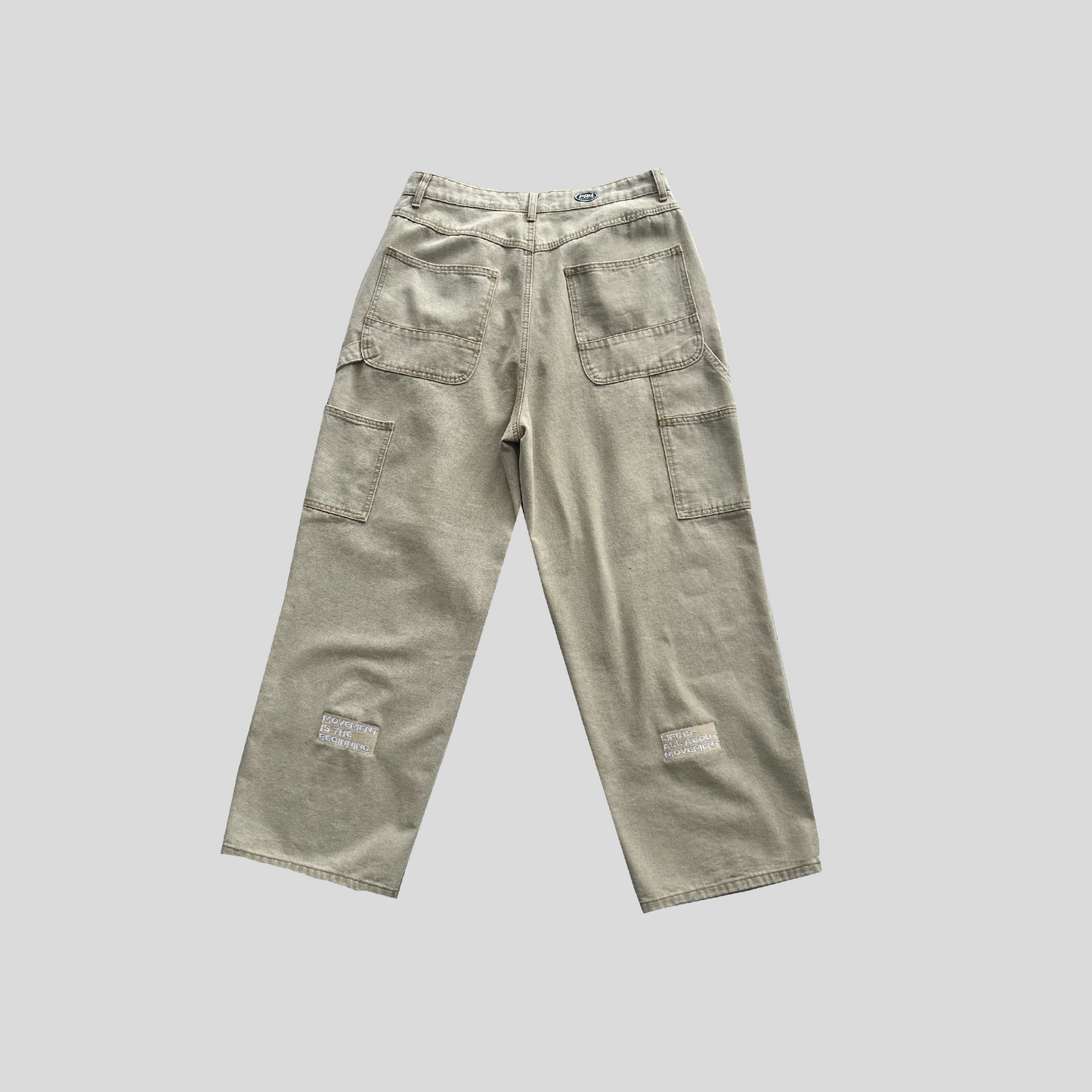 Jean Acid Wash Oversized - Beige