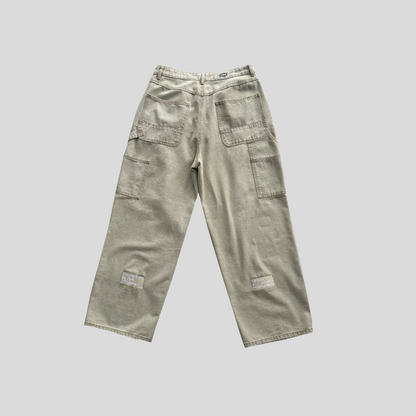 Jean Acid Wash Oversized - Beige