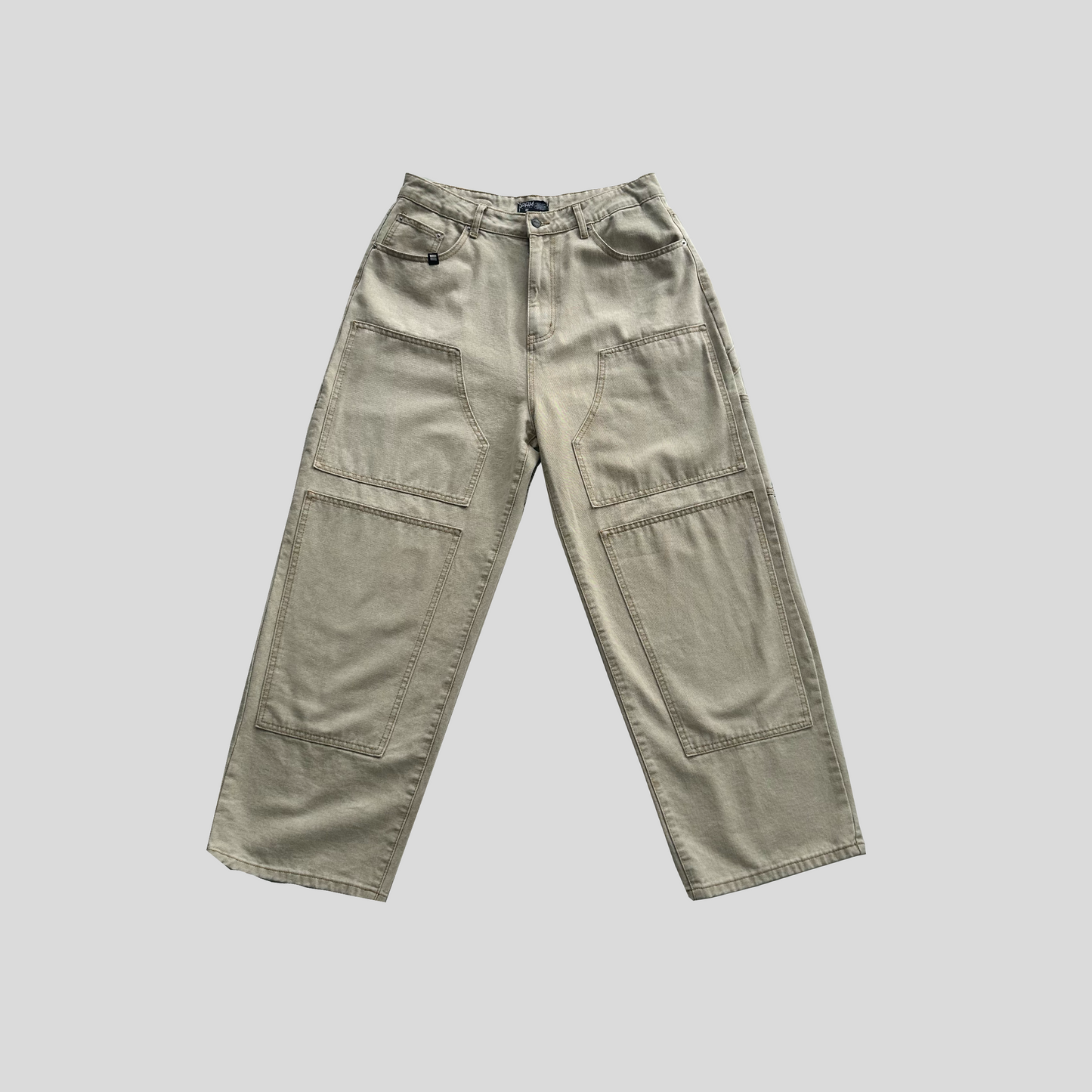 Jean Acid Wash Oversized - Beige