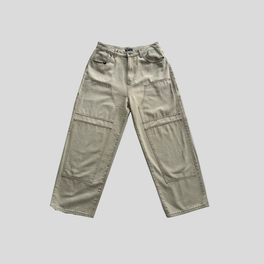 Jean Acid Wash Oversized - Beige