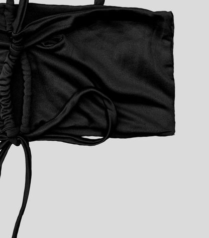 Crop Top Tiras - Negro