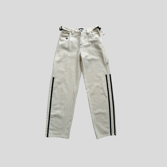 Pantalón Flare Líneas Negras - Crudo