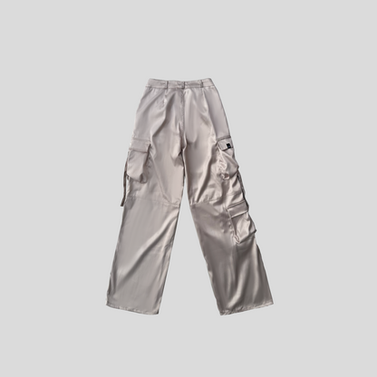 Pantalón Cargo Satinado - Beige