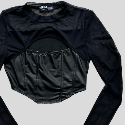 Top Transparencia - Negro