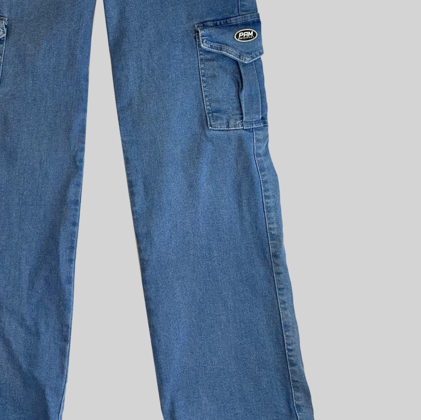 Pantalón Cargo - Denim Medio