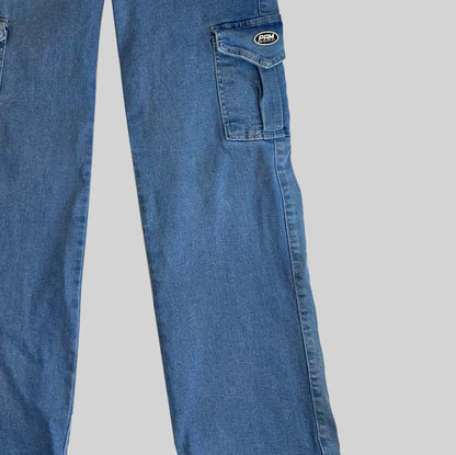 Pantalón Cargo - Denim Medio