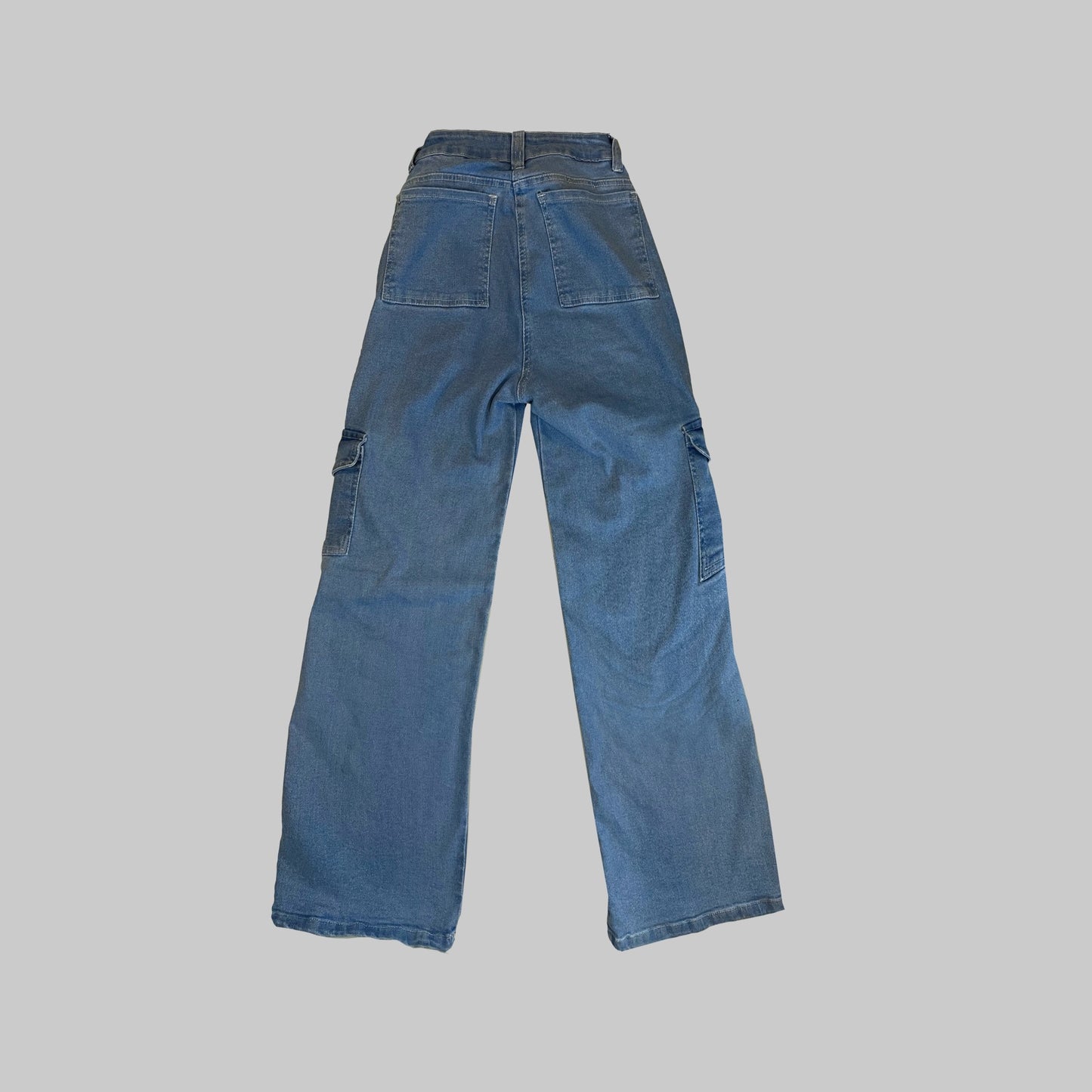 Pantalón Cargo - Denim Medio