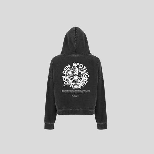 Hoodie Acid Wash Golden Spotlight - Gris