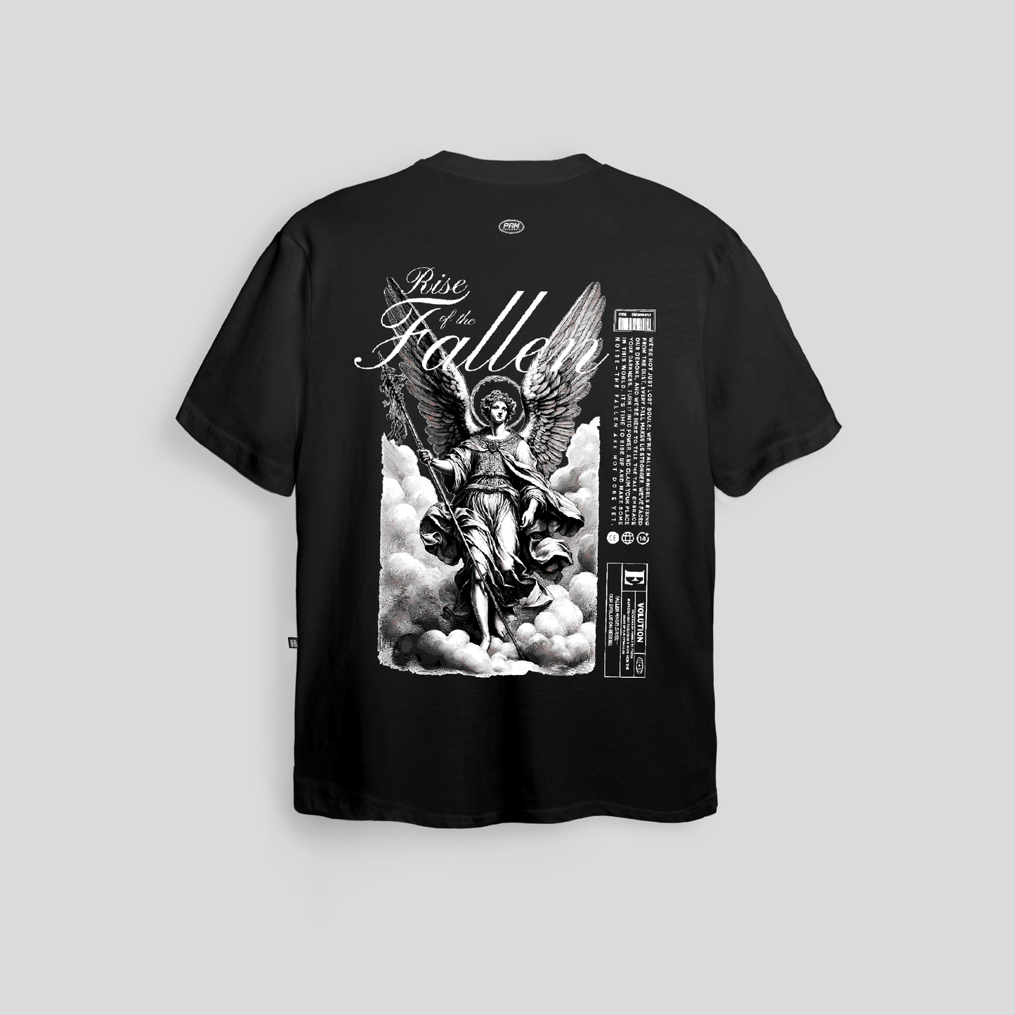 Camiseta Boxy Fit Basic Rise of the Fallen - Negro