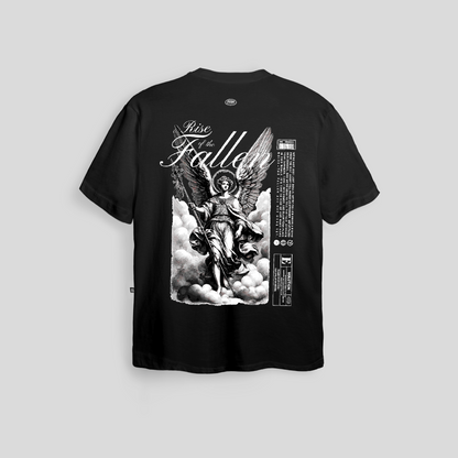Camiseta Boxy Fit Basic Rise of the Fallen - Negro