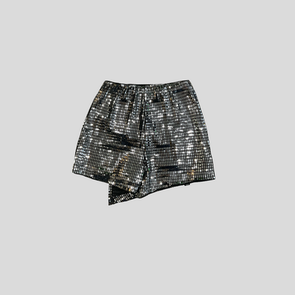 Falda-Short Diamantes - Plateado