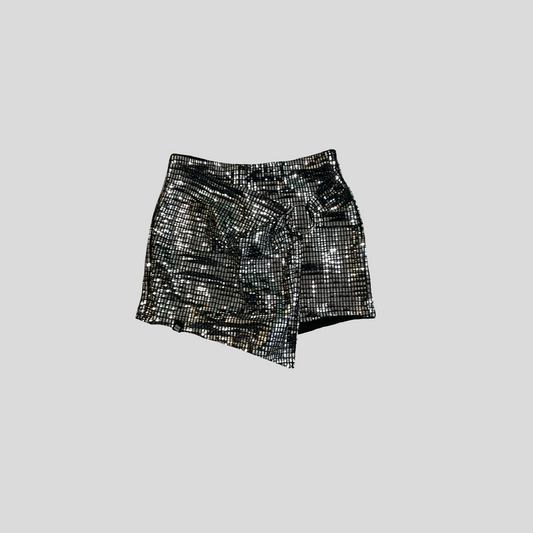 Falda-Short Diamantes - Plateado