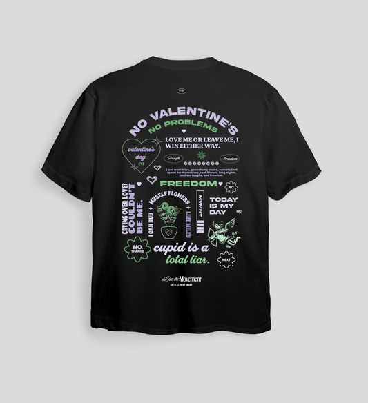 Camiseta No Valentine's - Negro