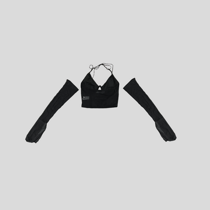 Top Ethereal Grace con Guantes de Malla - Negro