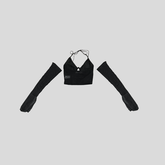 Top Ethereal Grace con Guantes de Malla - Negro